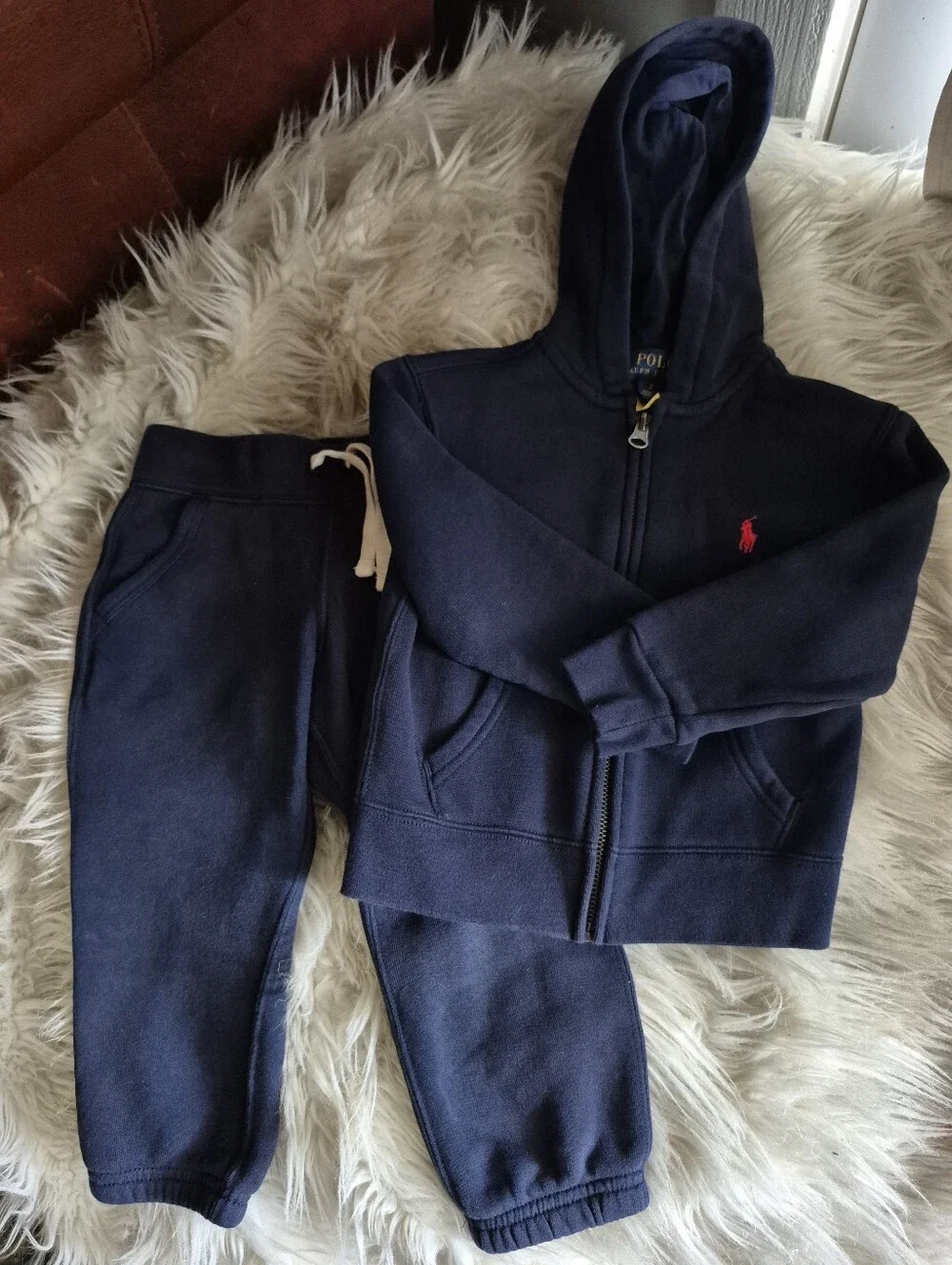 Polo by Ralph Lauren Navy Hoodie and Joggers Set with Red Pony